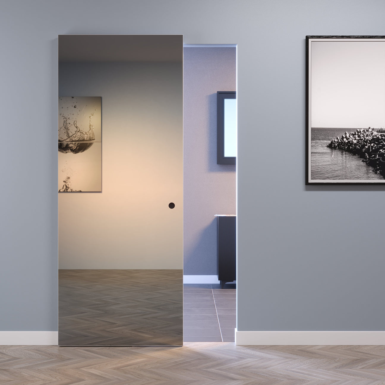 Porte scorrevoli con specchio