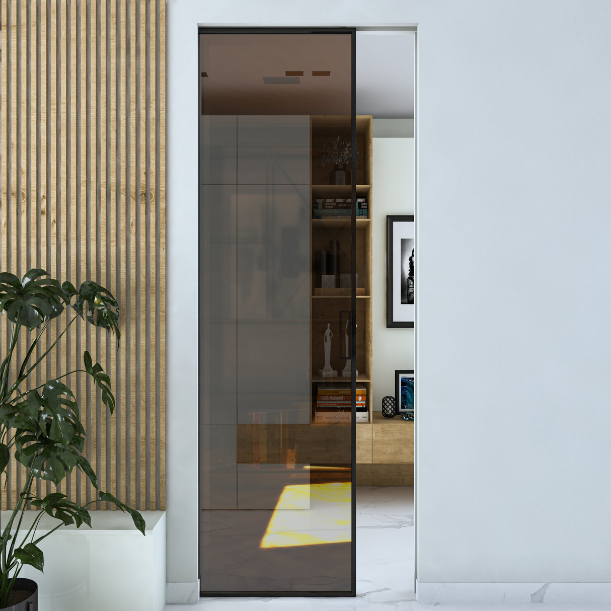 Anta Profilata Battente Vetro in Bronzo