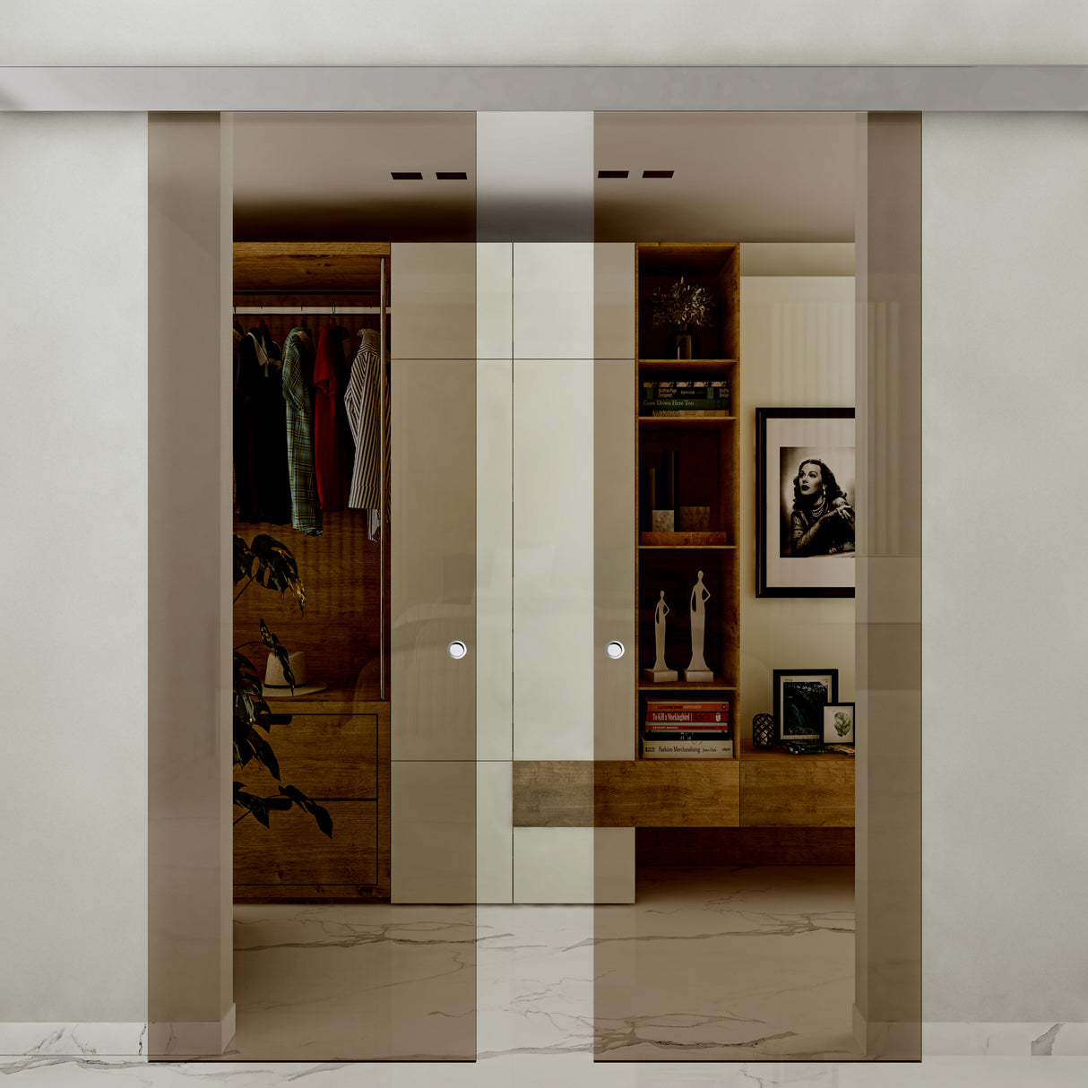 Doppia anta con sistema compact bronzo