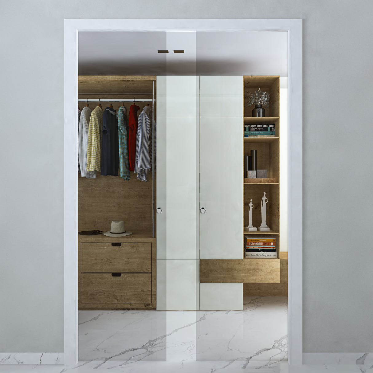 doppia anta sistema scorrevole trasparente