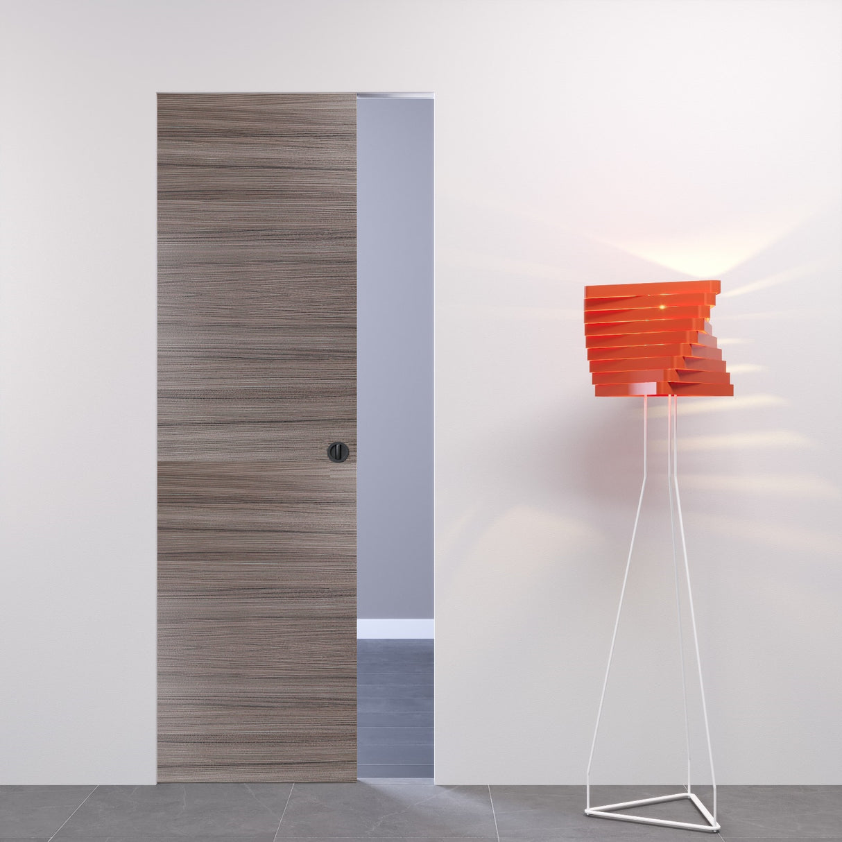 Porta scorrevole filomuro Palissandro Tortora