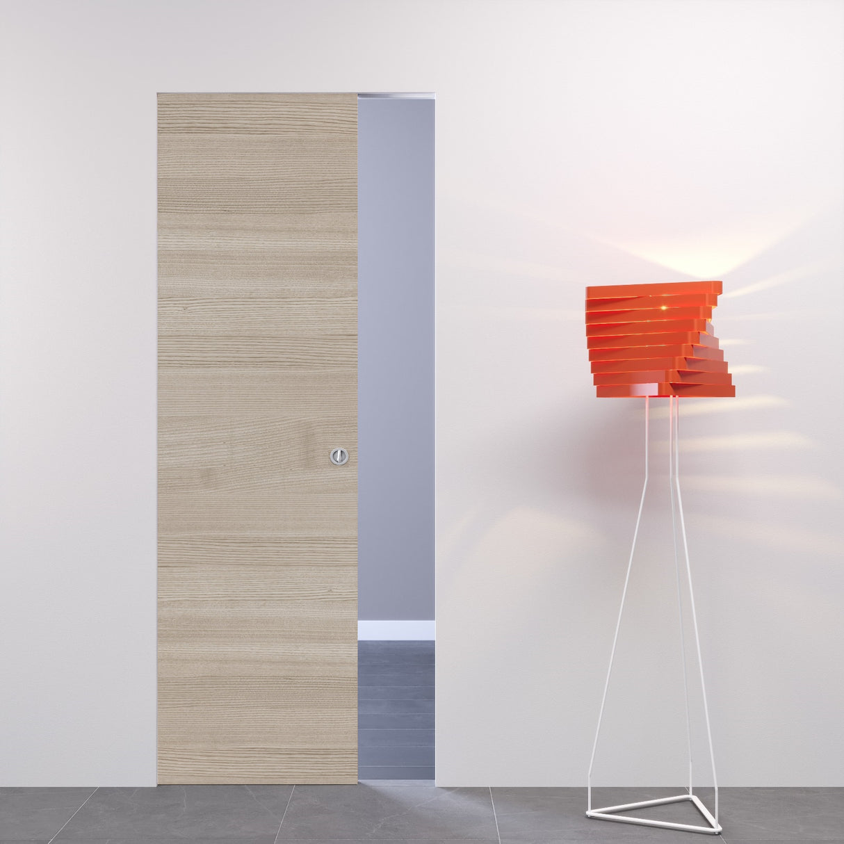 Porta scorrevole filomuro Rovere Orizzontale