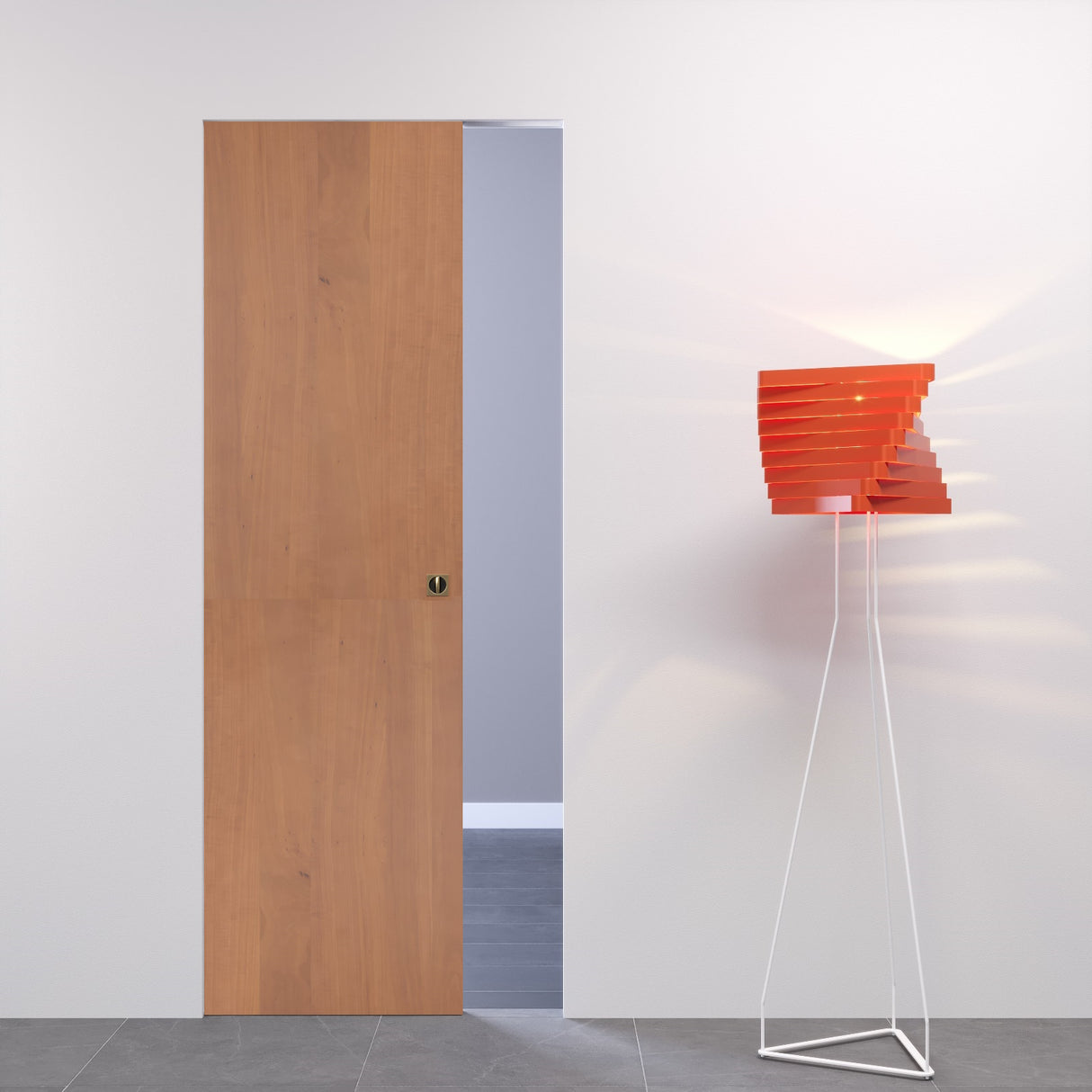 Porta laminato noce tanganica con maniglietta quadra