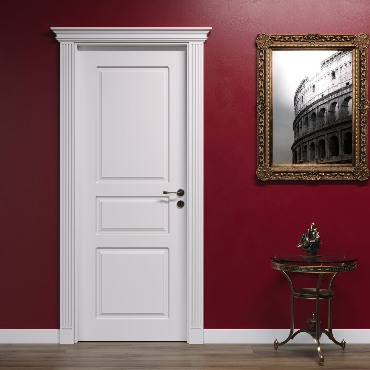 Porta colore Bianco pantografata con 3 bugne