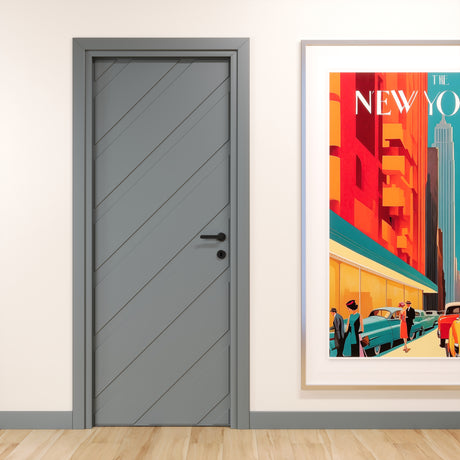 Porta pantografata diagonal laccato ral 7004