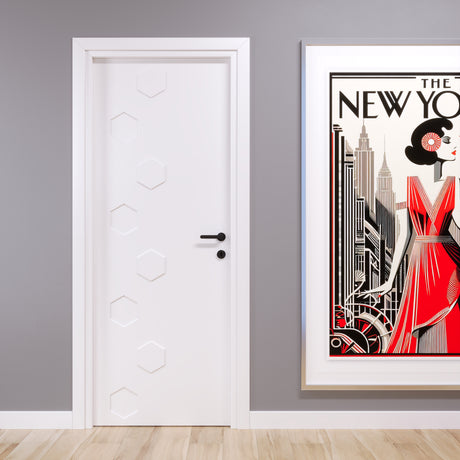 Porta pantografata Hexa laccato bianco opaco