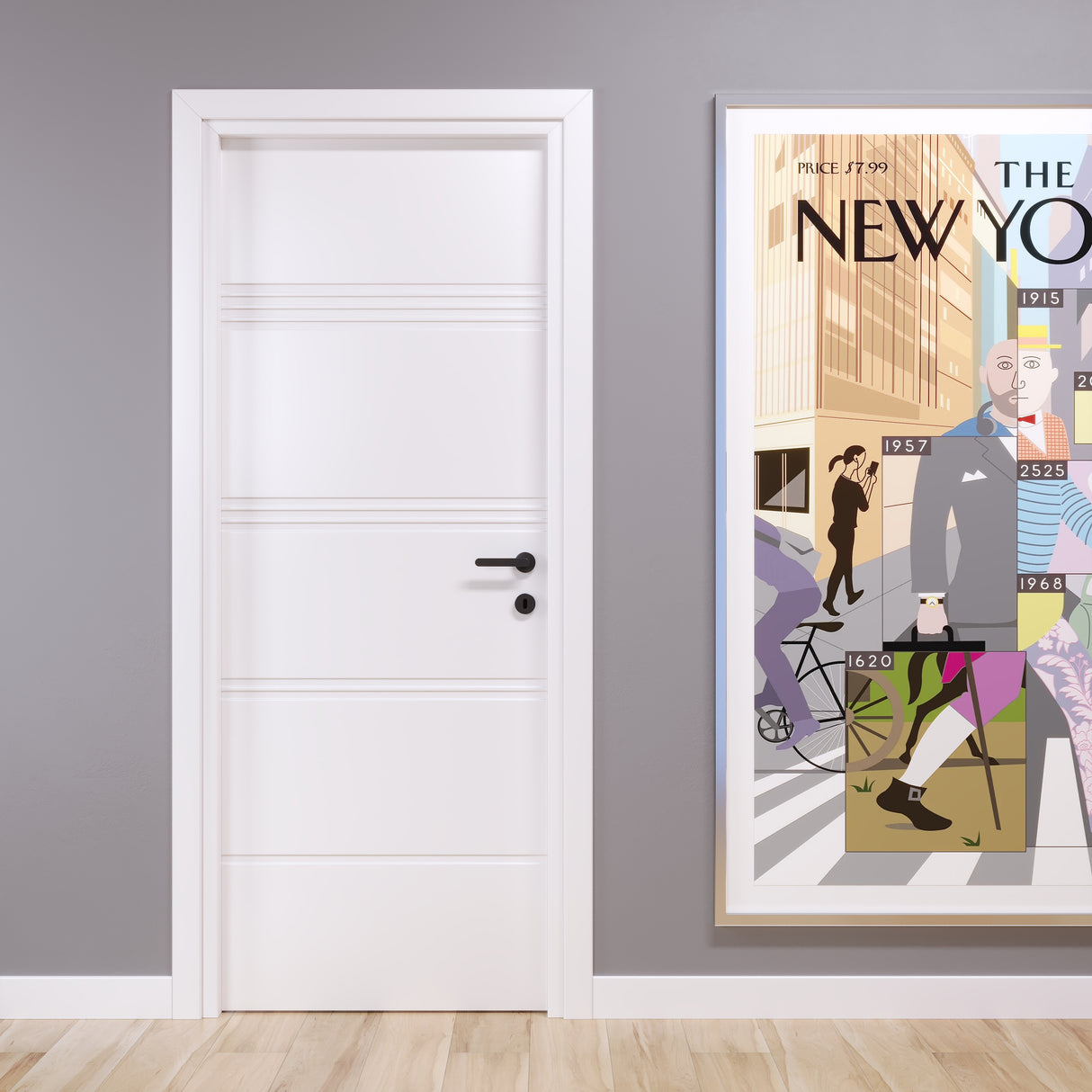 Porta pantografata Horizontal laccato Bianco opaco Opaco Collezione New York