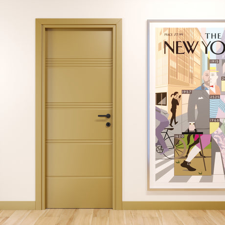 Porta pantografata Horizontal laccato ral 1024 Opaco Collezione New York