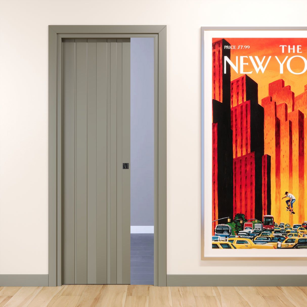 Porta Scorrevole a Scomparsa Pantografata 3D Vertical