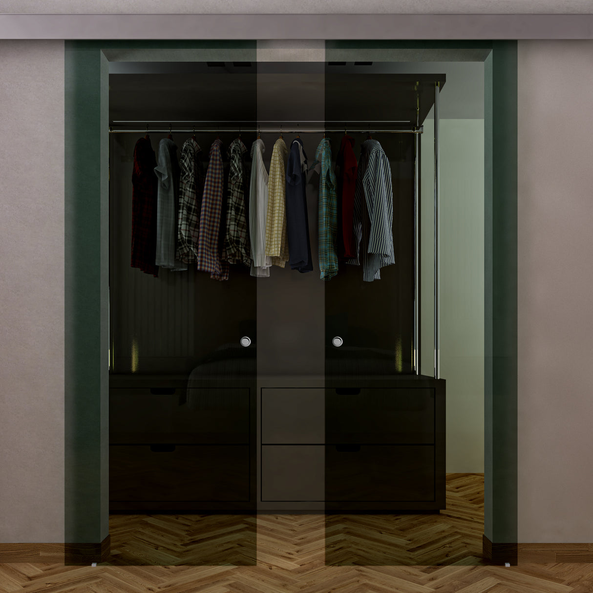 Doppia anta in vetro fume binario compact