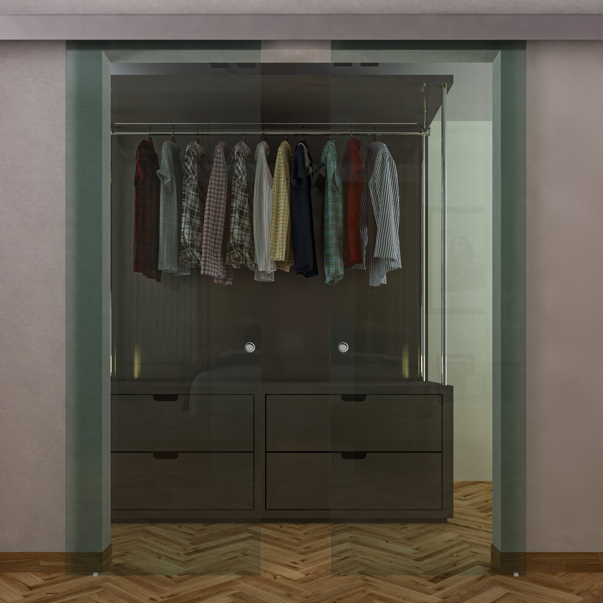 Porta doppia anta con binario compact