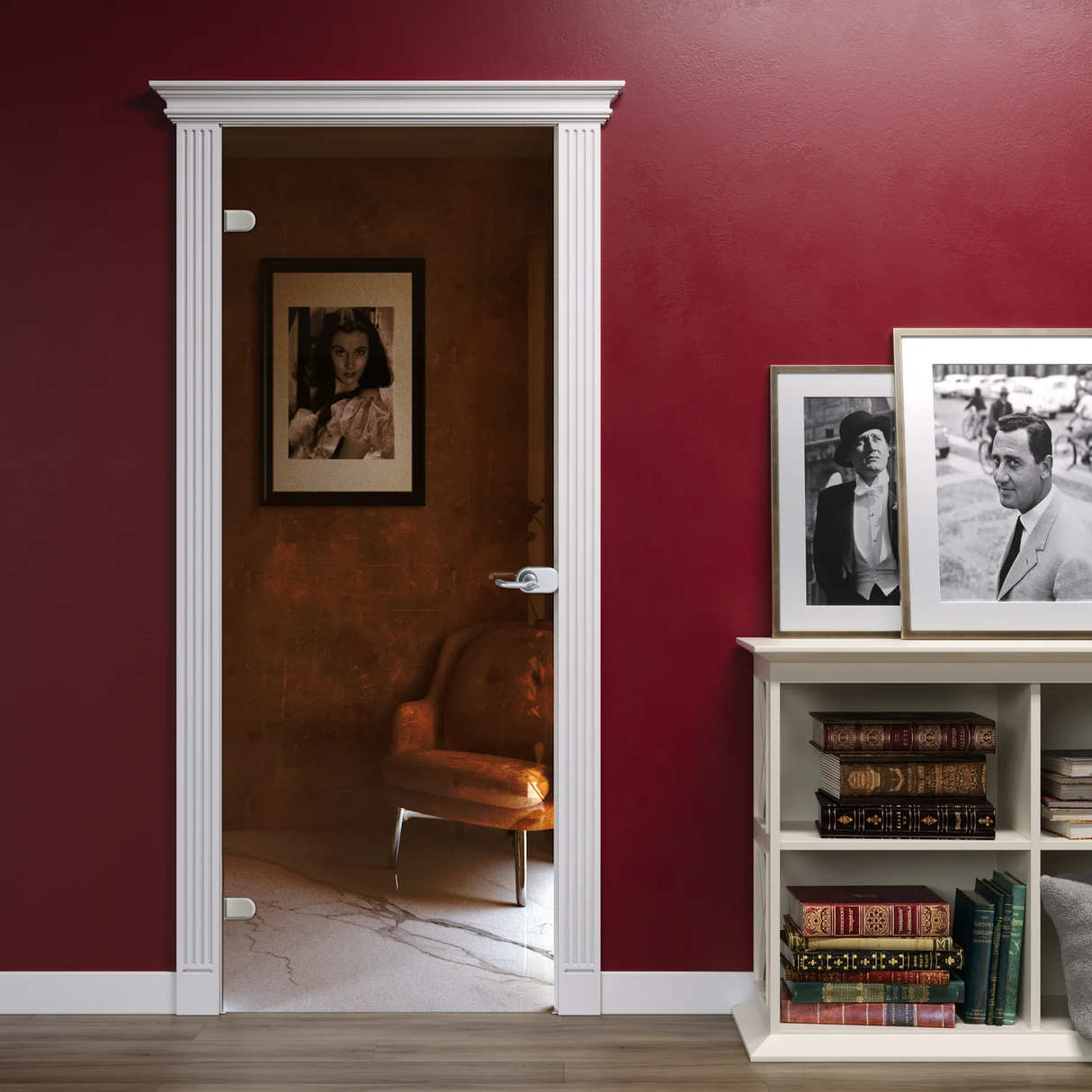 Porta Battente in Vetro con Kit Impero