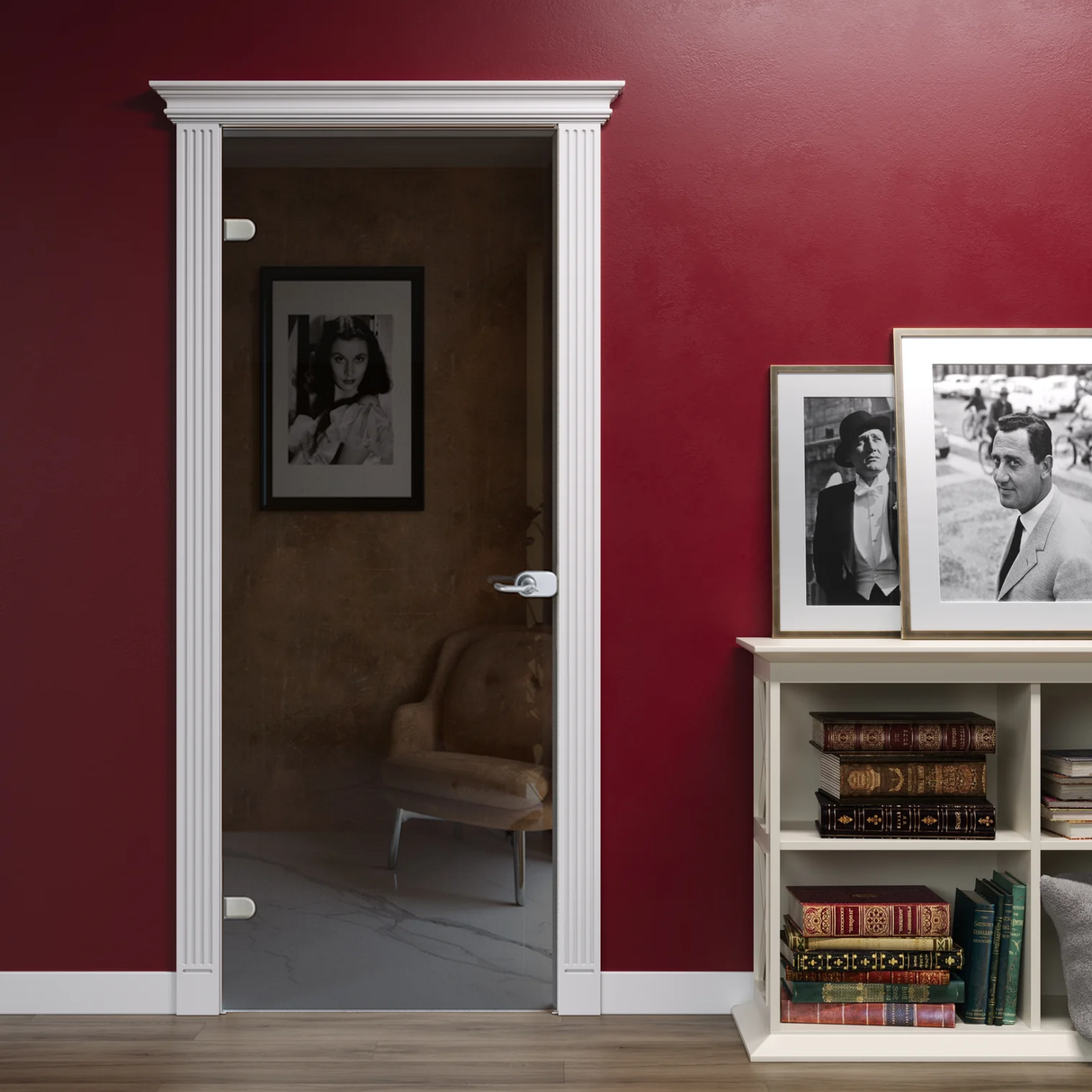 Porta Battente in Vetro con Kit Impero