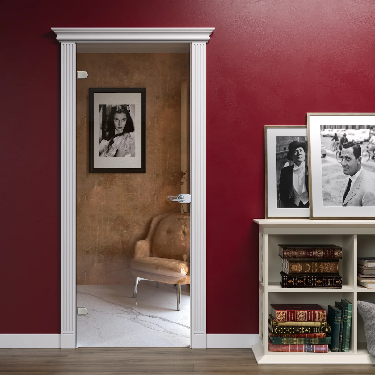 Porta Battente in Vetro con Kit Impero