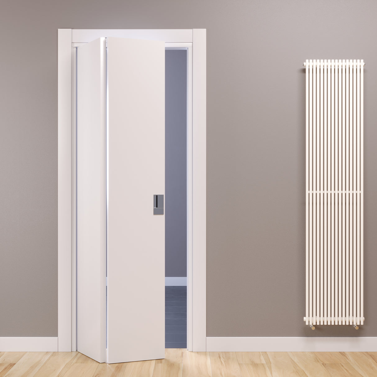 Porta Fluid Motion Bianco Apertura Parziale 90