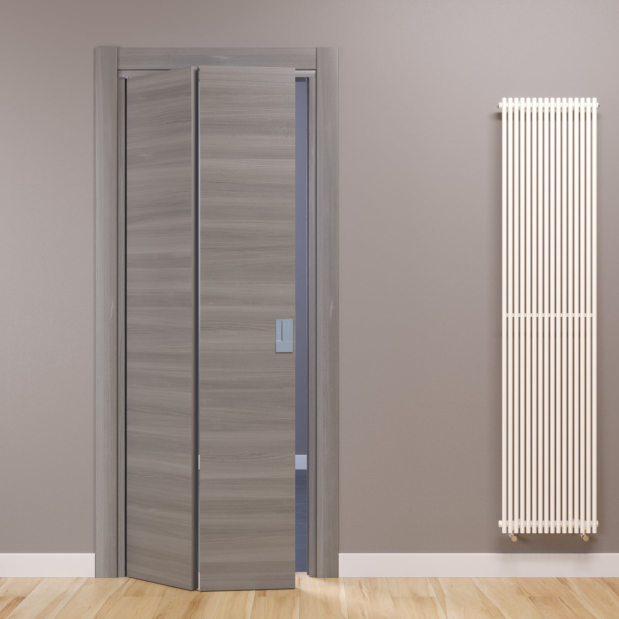 Porta a libro fluid motion olmo grigio