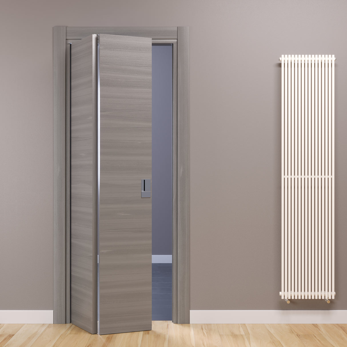 Porta Fluid Motion Olmo Grigio Apertura Parziale 90