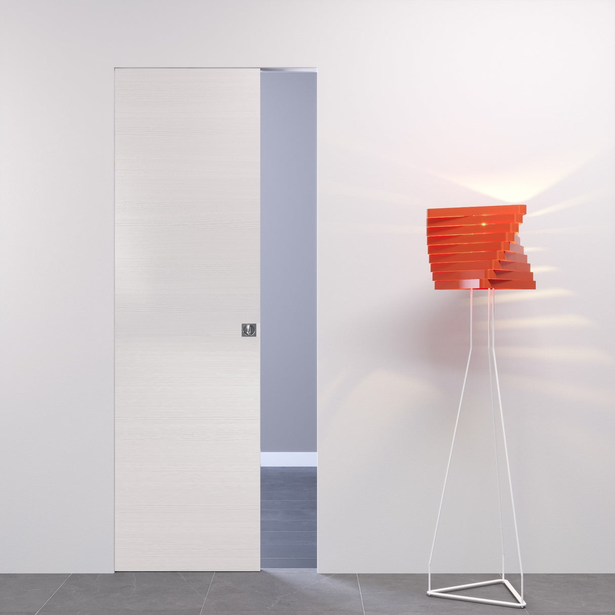 porta filomuro bianco matrix con maniglietta quadra