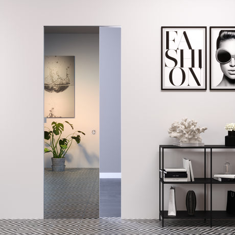 porta scorrevole filomuro con specchio