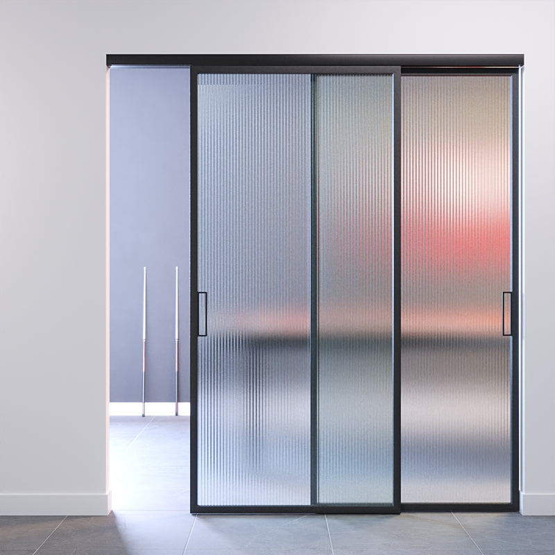 POrta a vetro plisse con 2 ante