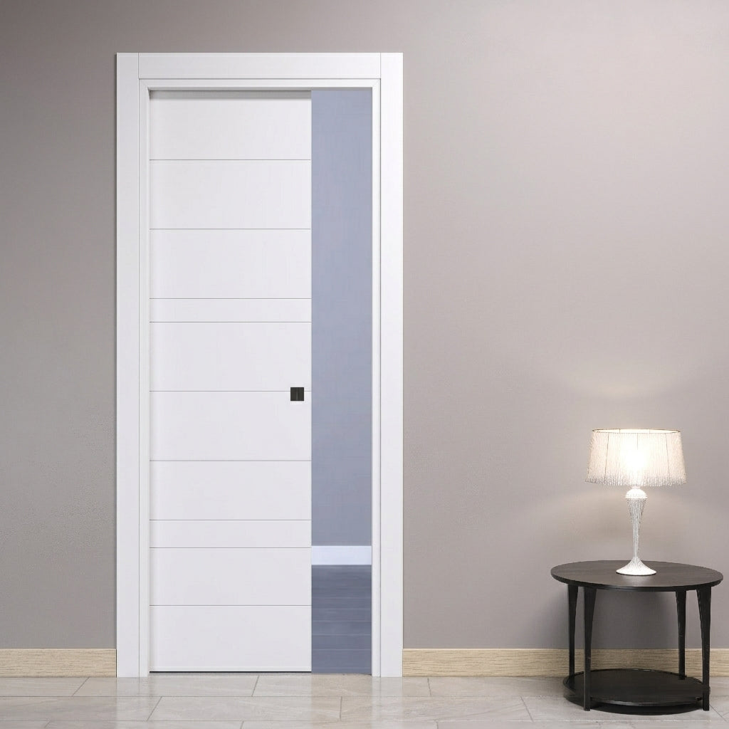 Porta Scorrevole a Scomparsa con Incisioni Stripes