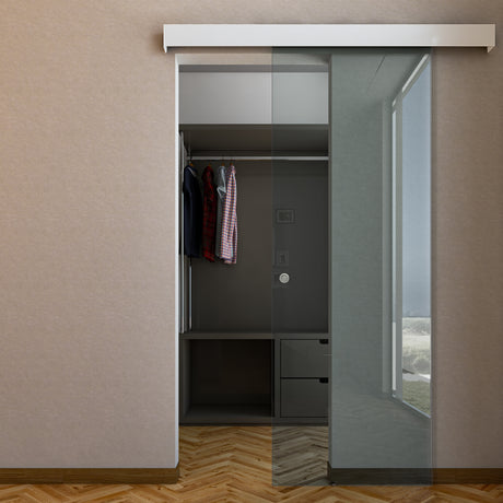 pORTA CON VETRO TRASPARENTE E MANTOVANA BIANCA