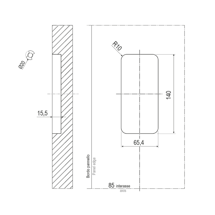 Interior Door Handle ONE MOOD COLOMBO Blue