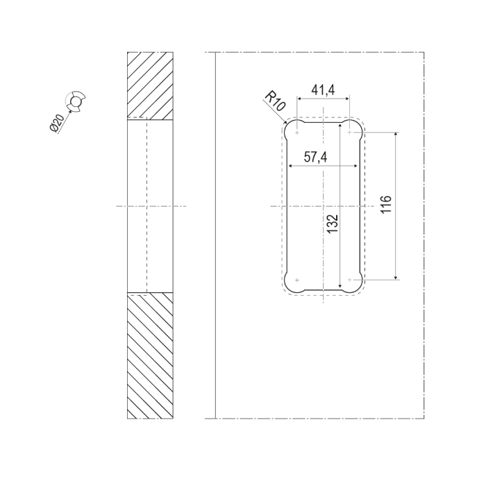 Interior Door Handle ONE MOOD COLOMBO Blue