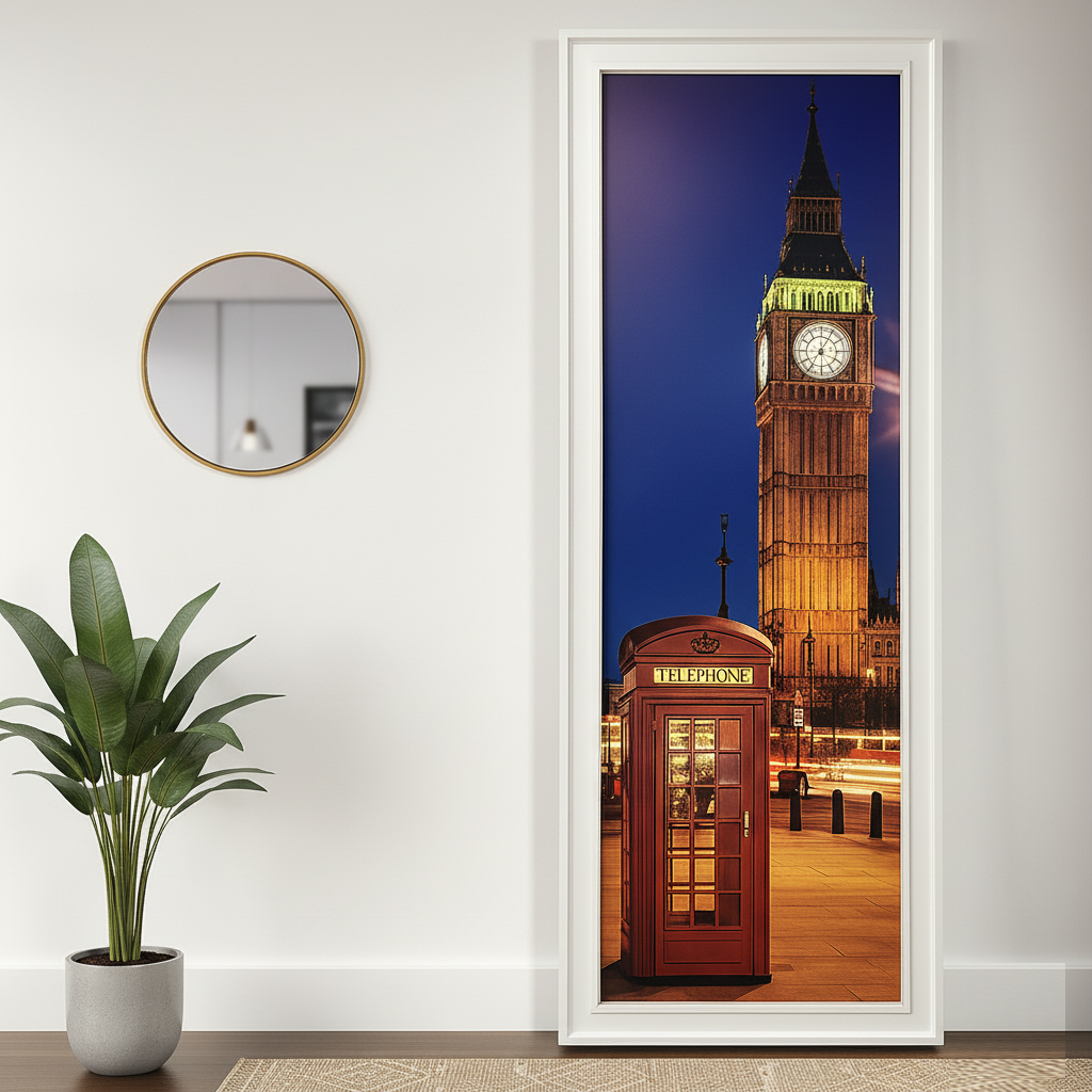 Porta Scorrevole Esterno Muro con Stampa e Cornice Urban