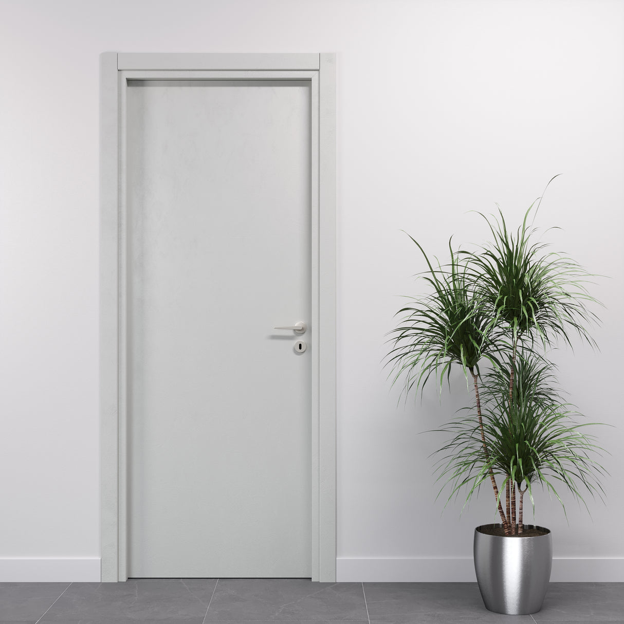 Porta battente laminato effetto cemento