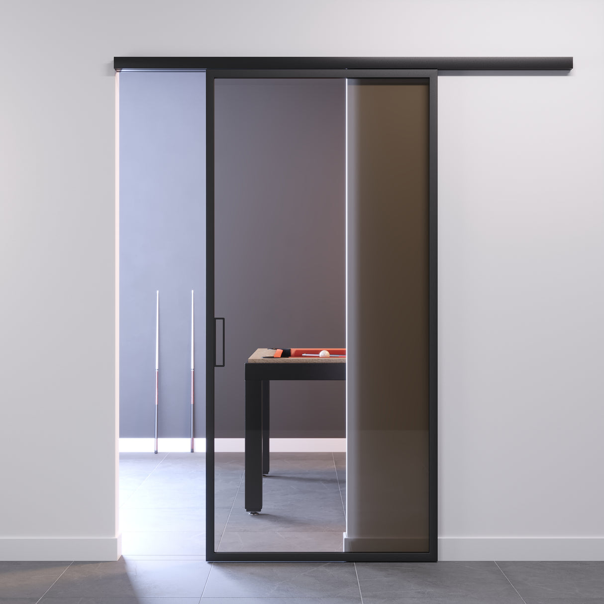 Porta vetro bronzo profilata binario scorrevole