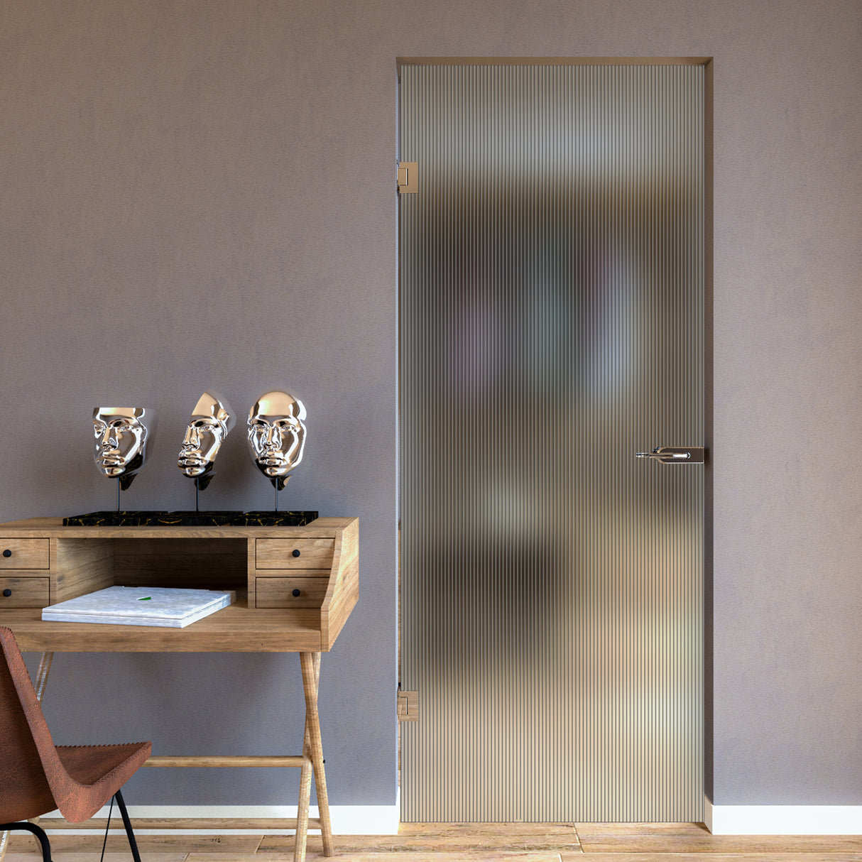 Porta in vetro Cerniere a Muro Plisse