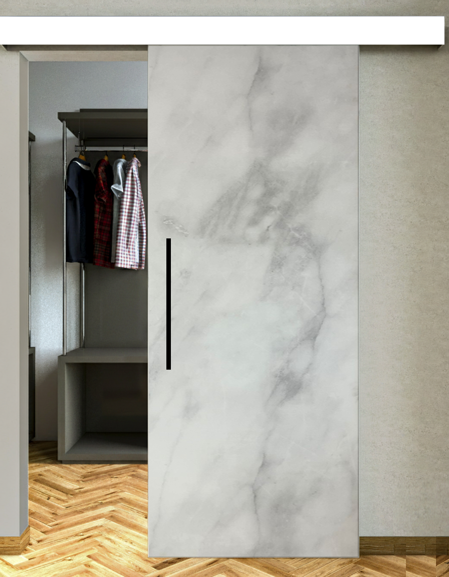 Porta Scorrevole Esterno Muro Effetto Marmo