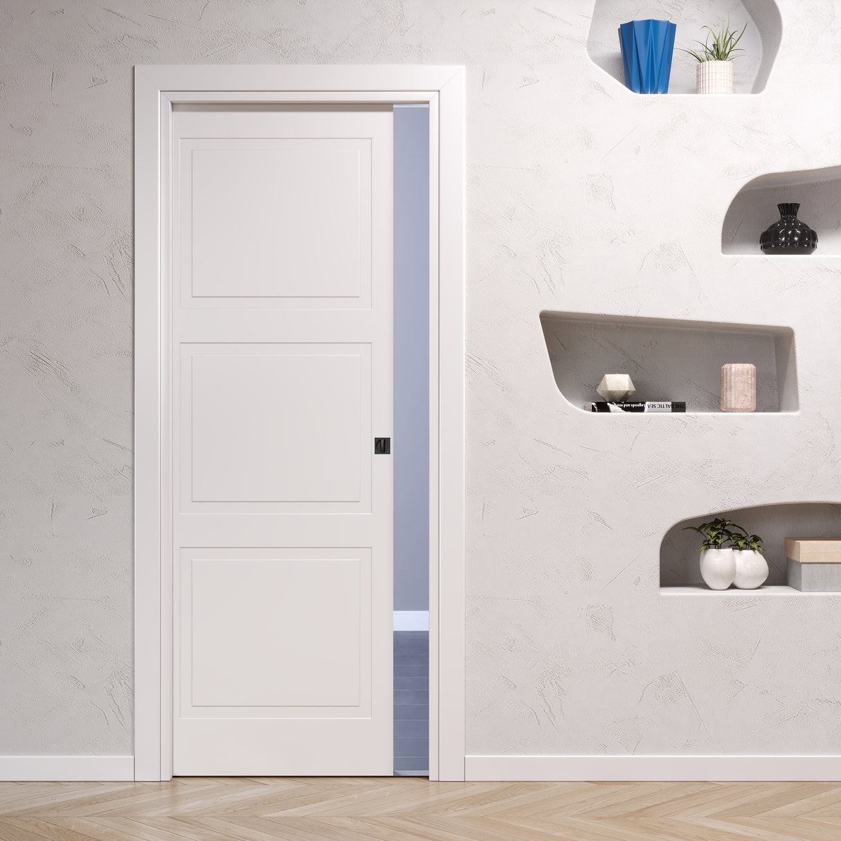 Porta Scorrevole a Scomparsa Pantografata 3 Bugne