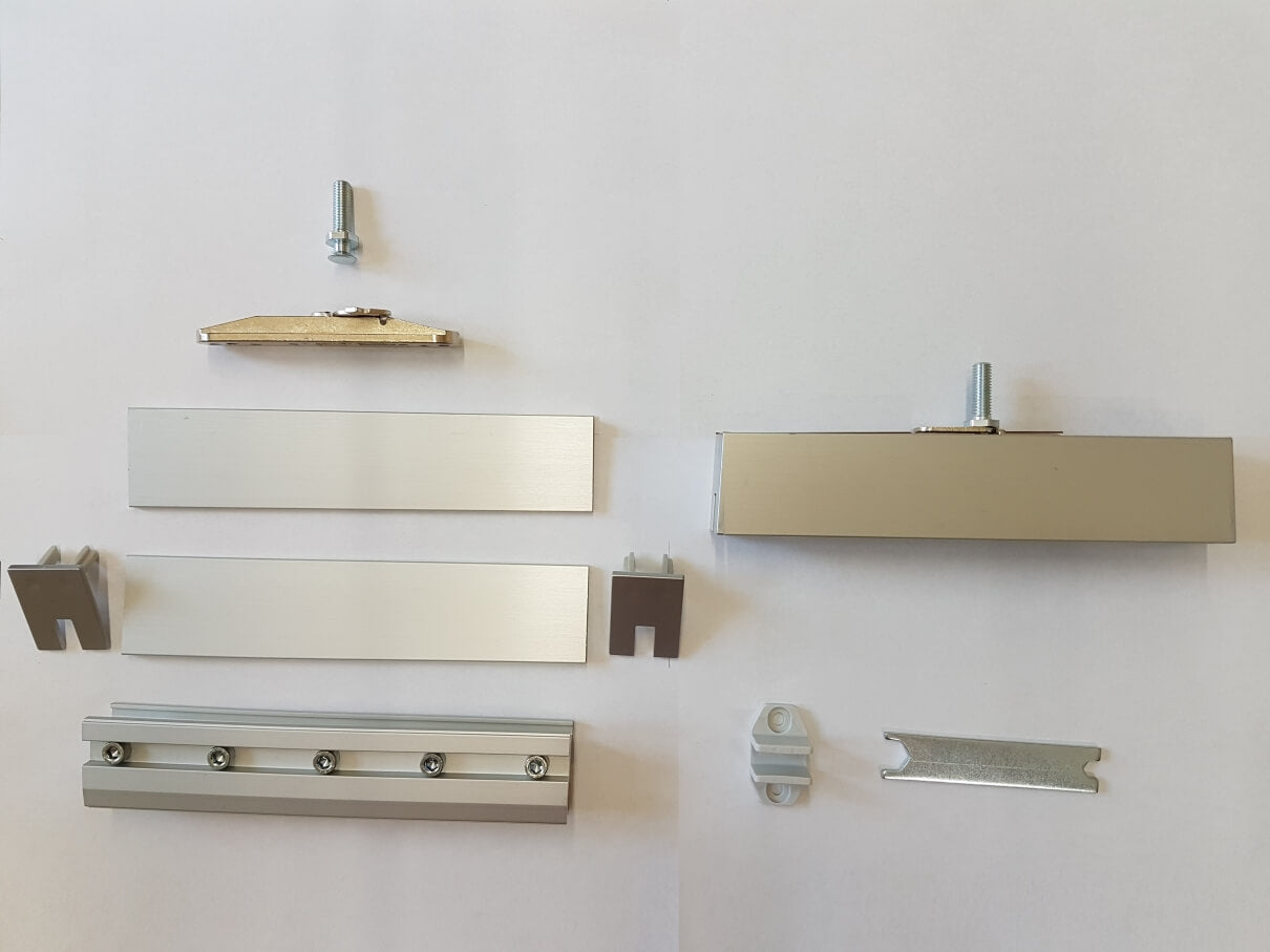 Binario con Kit Completo per Porta Scorrevole per Vetro