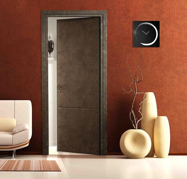 Porta Legno Laccata finitura Rame effetto Pelle - Laccato - RAL Opaco a Scelta - 60x210x11 - Nessuna Maniglia
