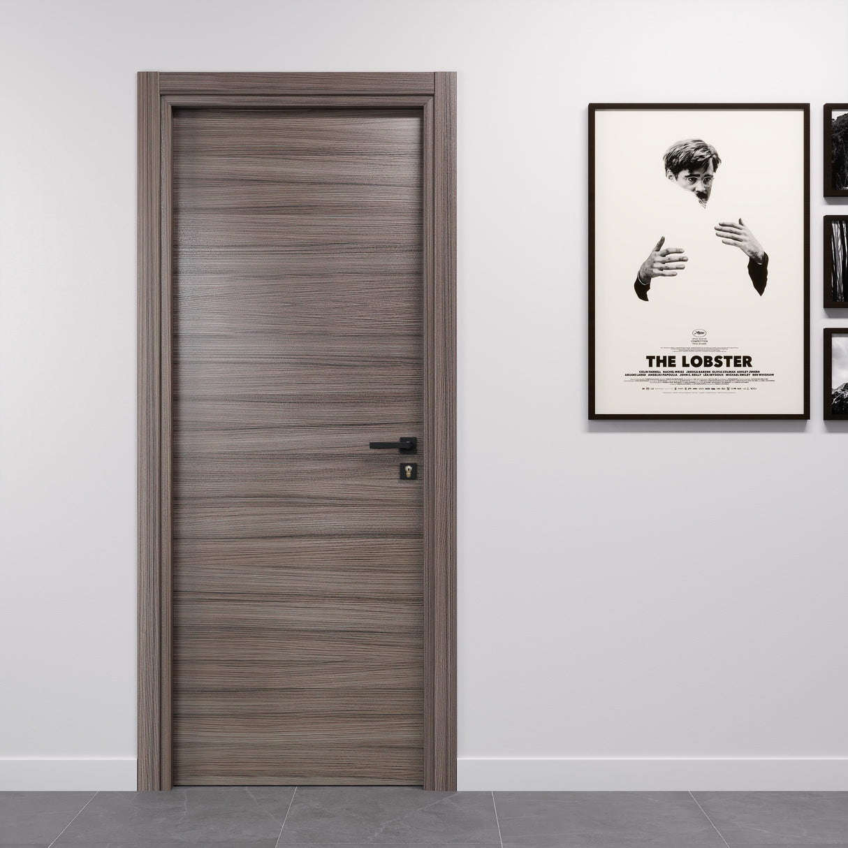 porta laminato palissandro tortora in laminato per interno con maniglia e cilindro yale