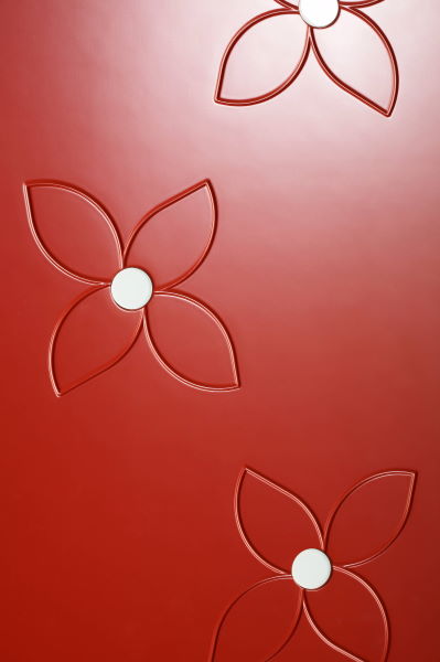 External Sliding Door Wall Lacquered with Flowers