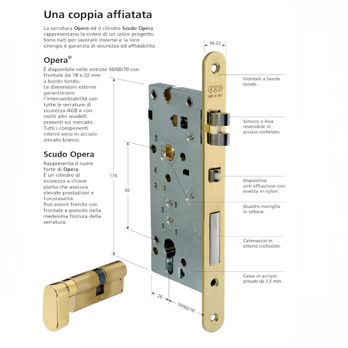 Cilindro AGB Opera Passpartout 70 mm