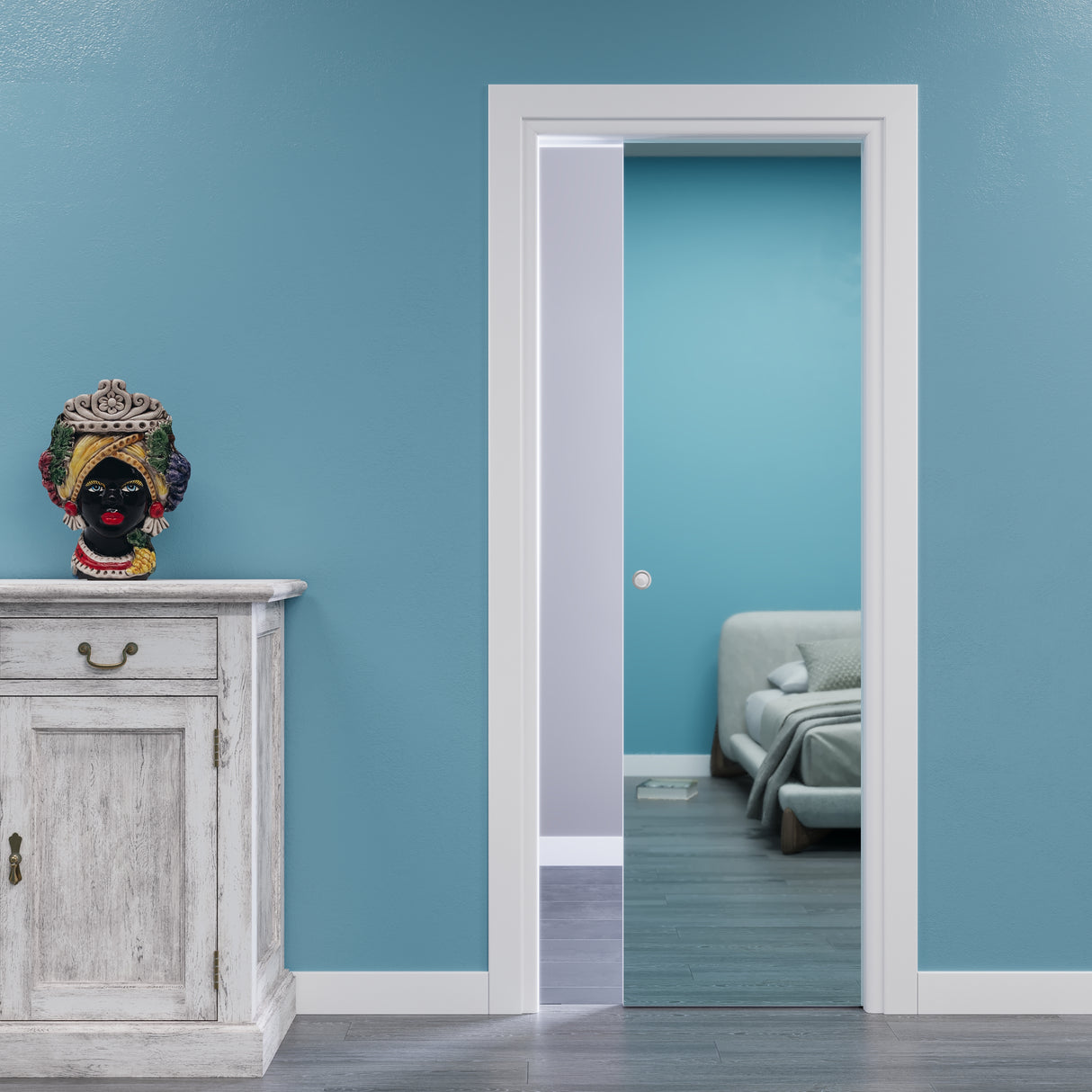 Porta Scorrevole a Scomparsa Specchio