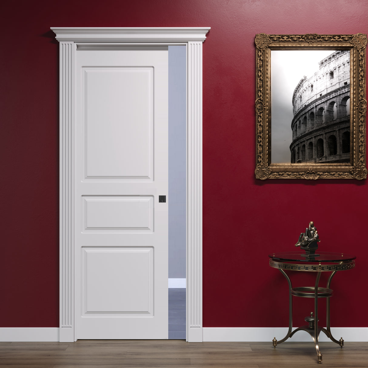 Classic Pantographed Sliding Door with 2+1 Panels and Empire Capital