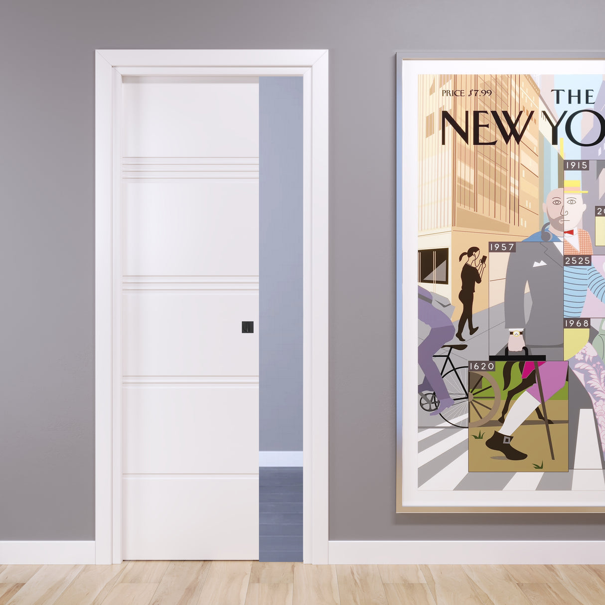 Porta Scorrevole a Scomparsa Pantografata 3D Horizontal