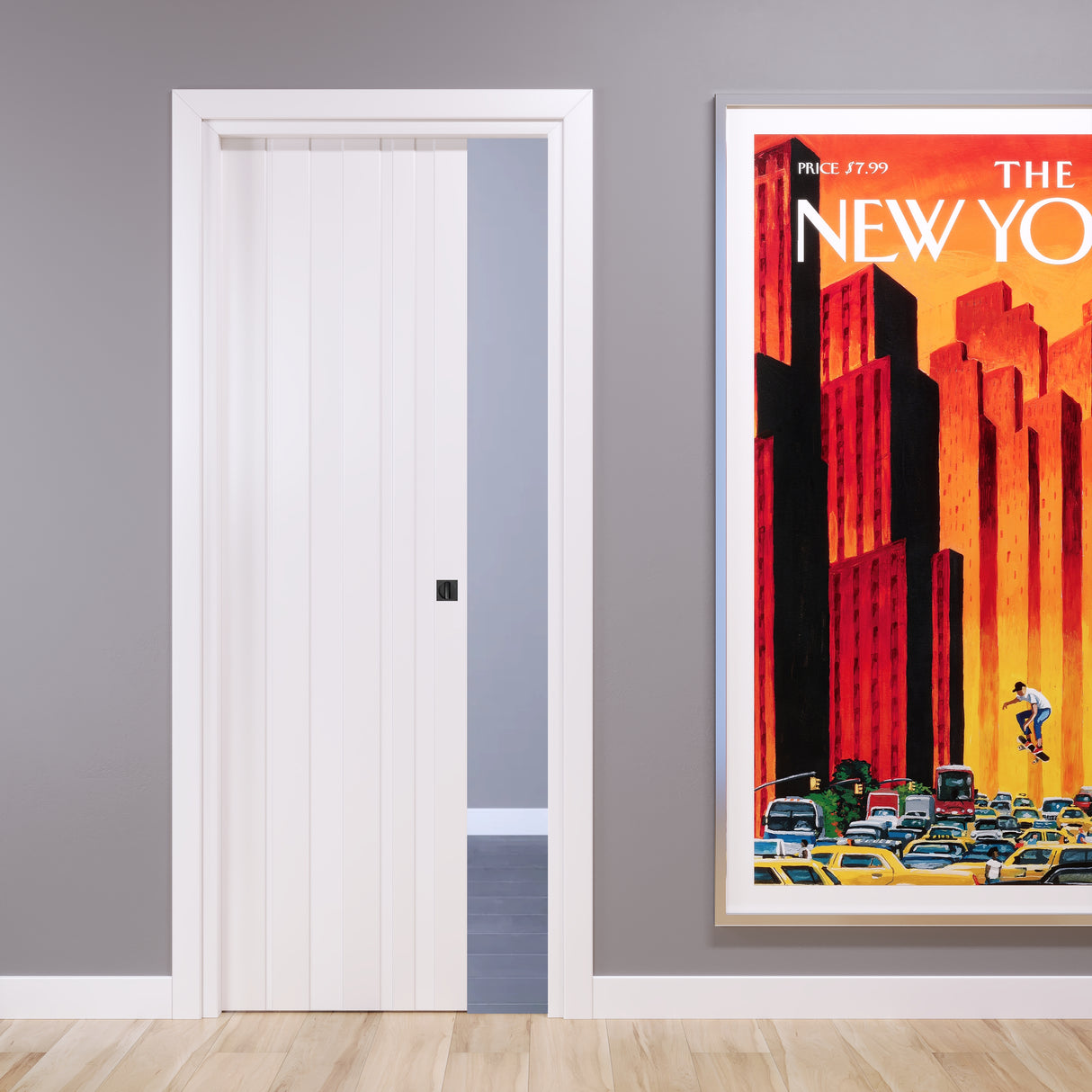 Porta Scorrevole a Scomparsa Pantografata 3D Vertical