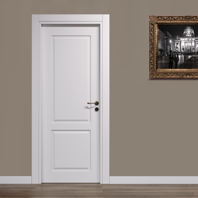 porta pantografata colore bianco con 2 bugne