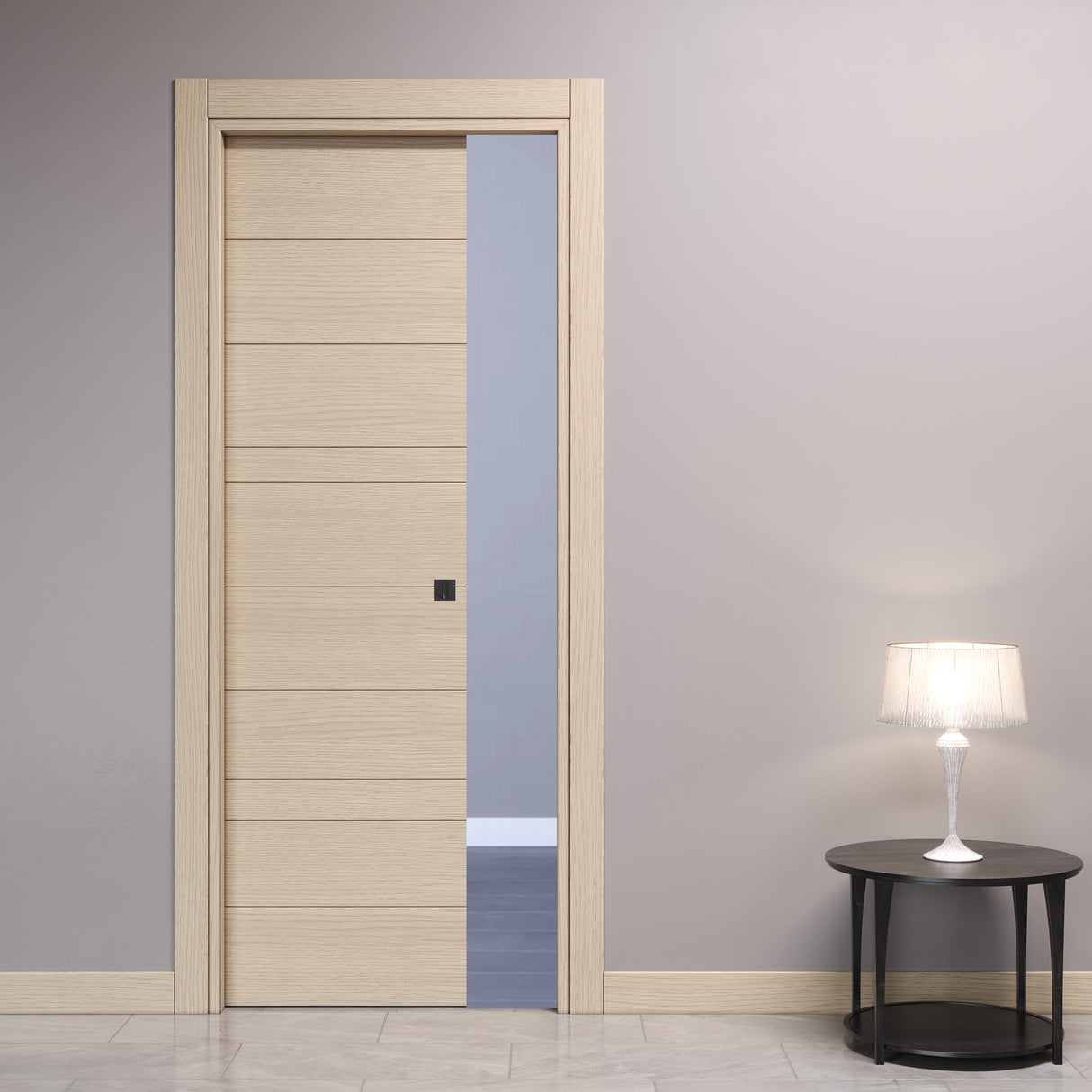 Pocket Sliding Door with Modern Engravings