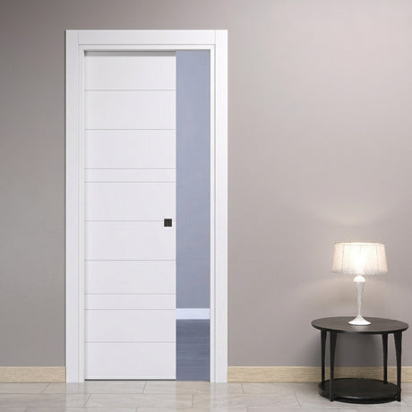 Pocket Sliding Door with Modern Engravings