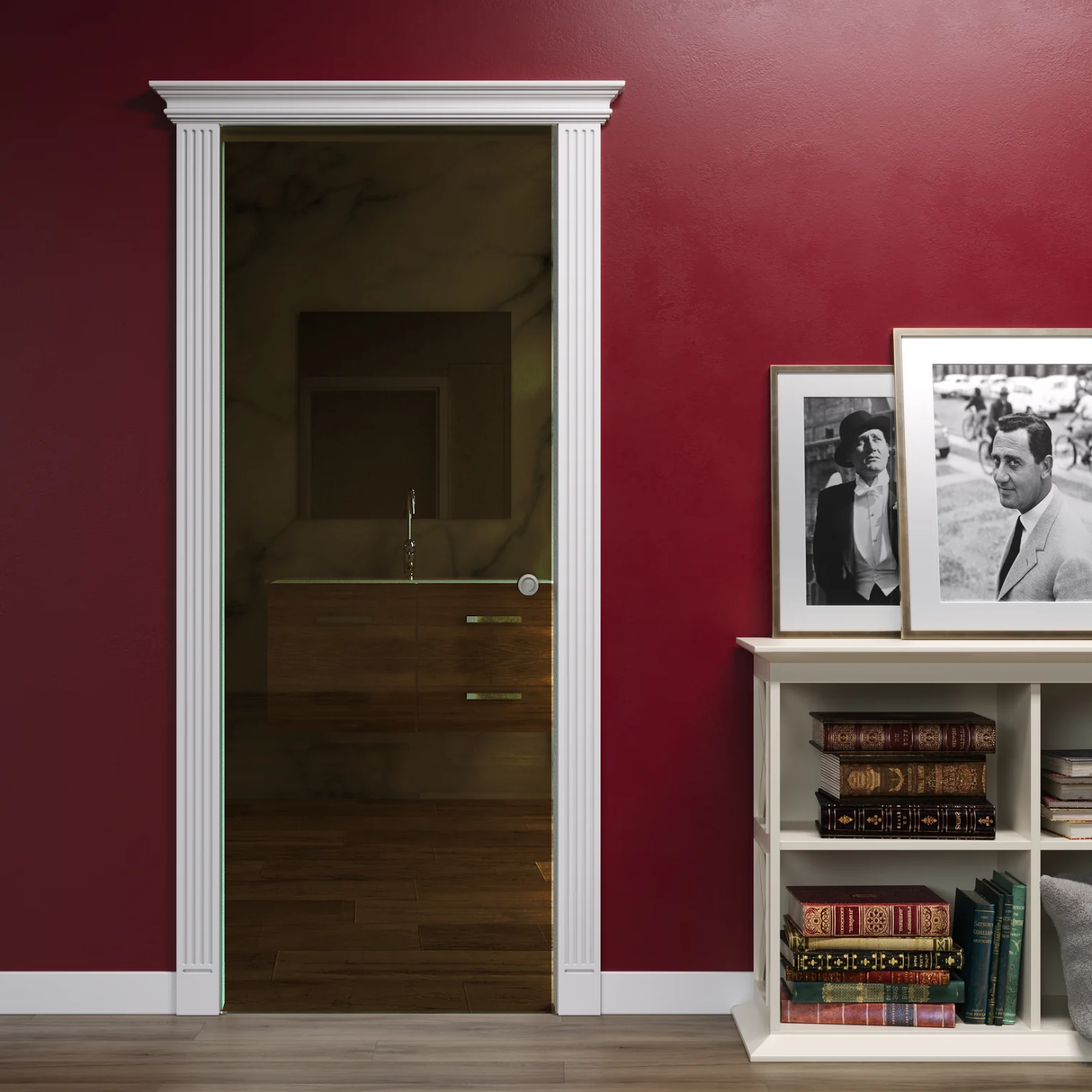 Porta Scorrevole a Scomparsa in Vetro con Kit Impero