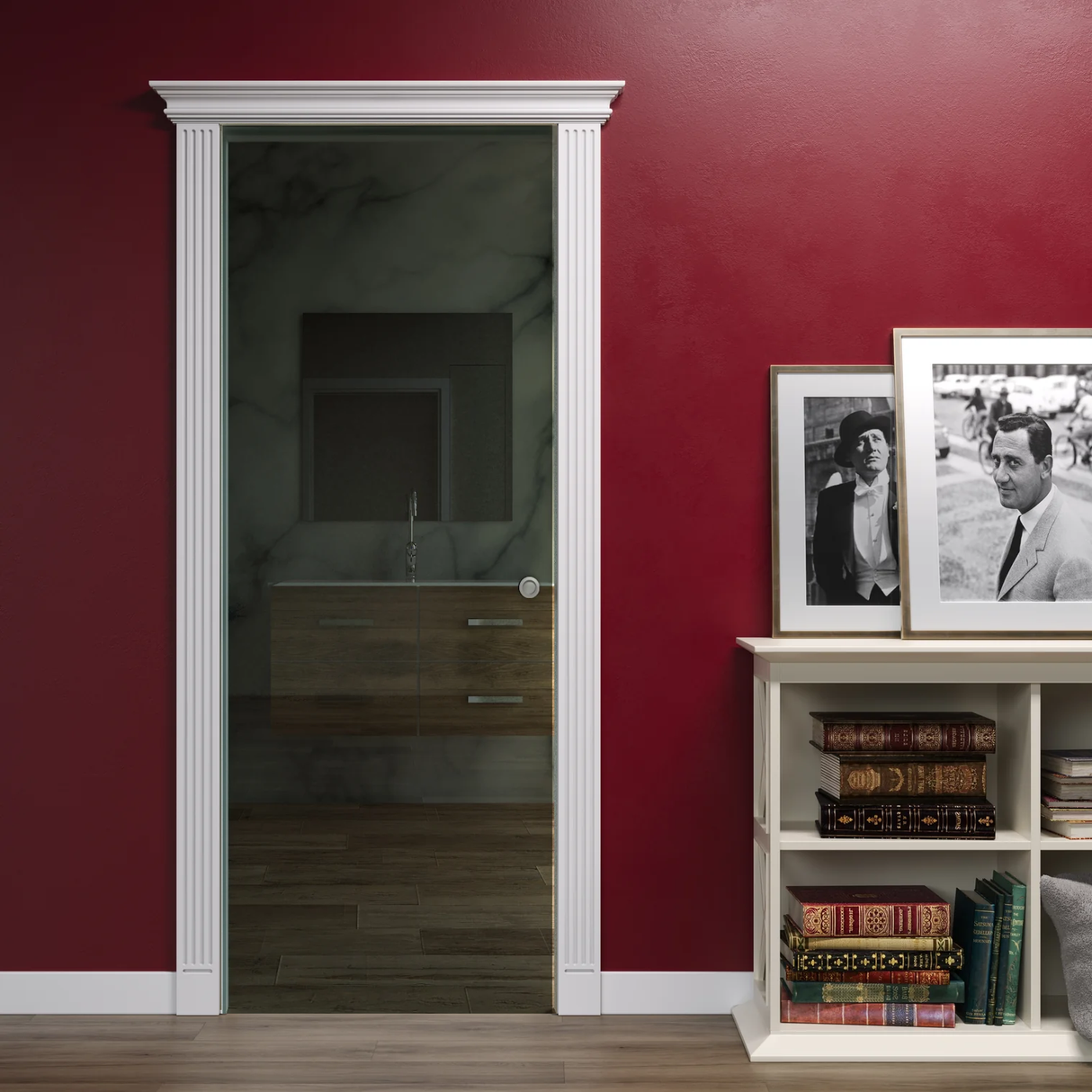 Porta Scorrevole a Scomparsa in Vetro con Kit Impero