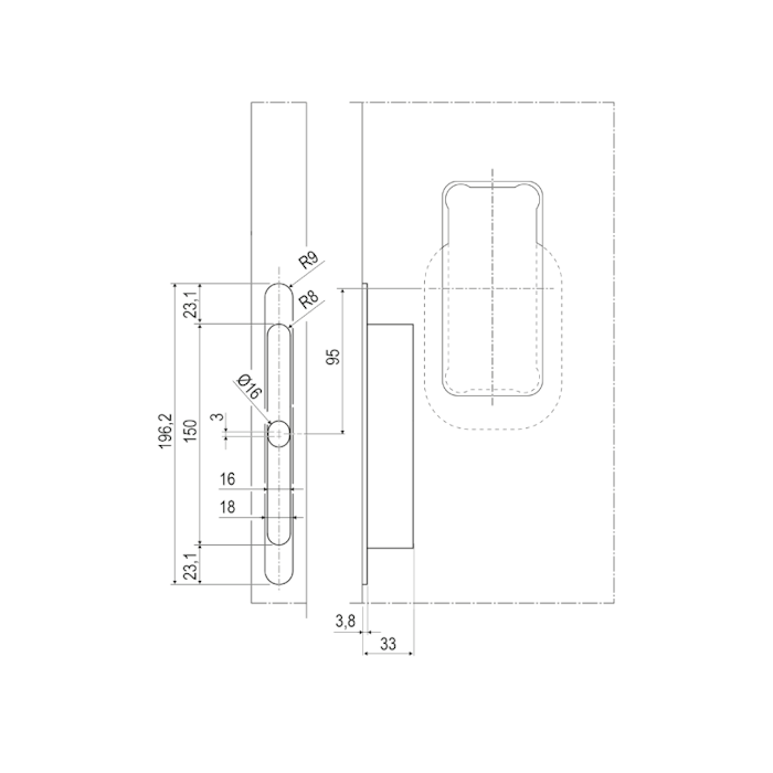 Interior Door Handle ONE MOOD COLOMBO Blue