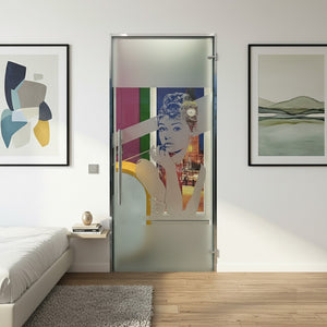 BLACK FRIDAY - Casali Swing Door in Transparent Glass with Satin Audrey Hepburn Design